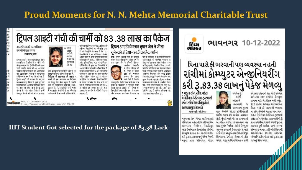 Charmi Mehta - IIIT Ranchi to Atlassian Rs. 83.38 Lakh Package